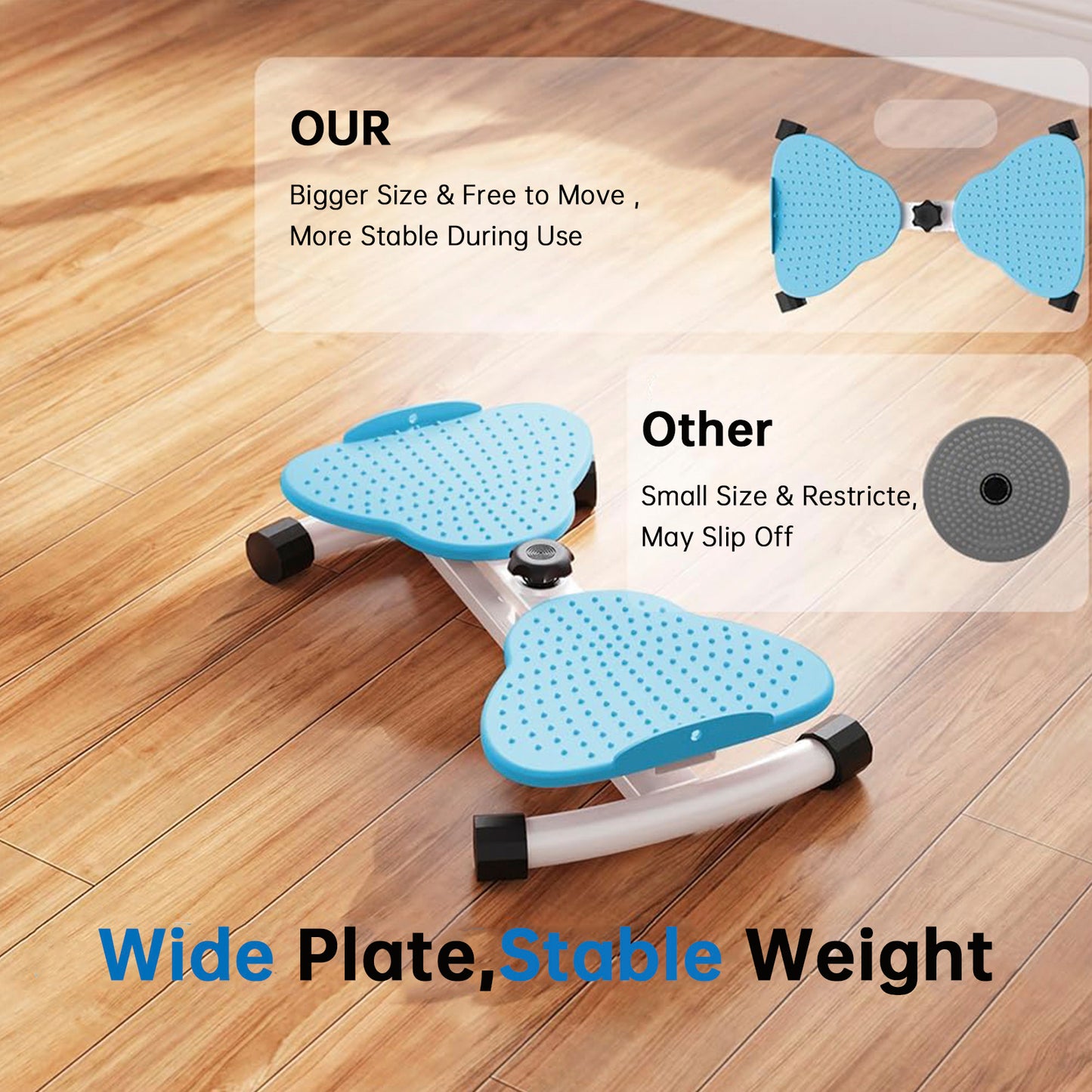 Attrezzo per torcere la vita Attrezzo fitness Ab Twister Board Capacità 150 kg e 20 dB Ultra silenzioso Antiscivolo Attrezzatura per allenamento in palestra per donne Pancia blu