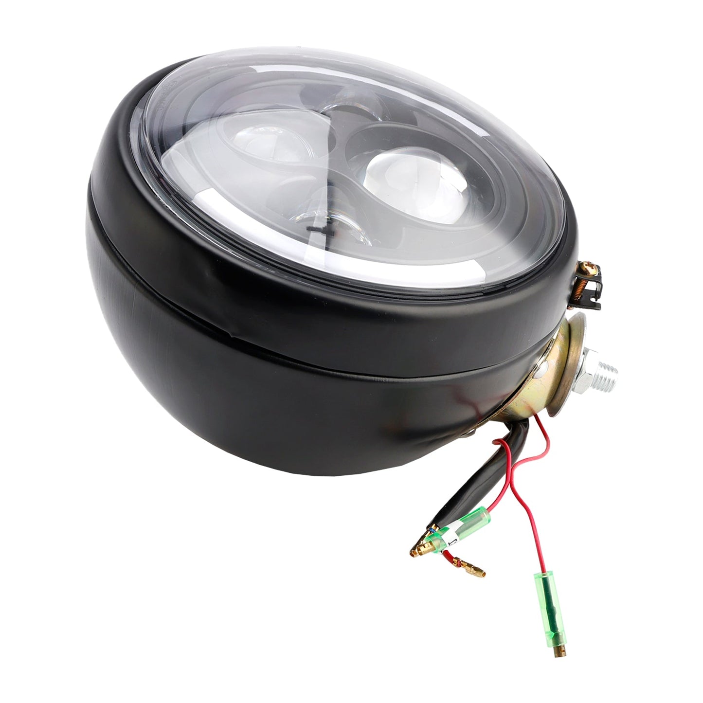 Lampada faro multifunzionale nera personalizzata n. 84 per Bobber Chopper Racer