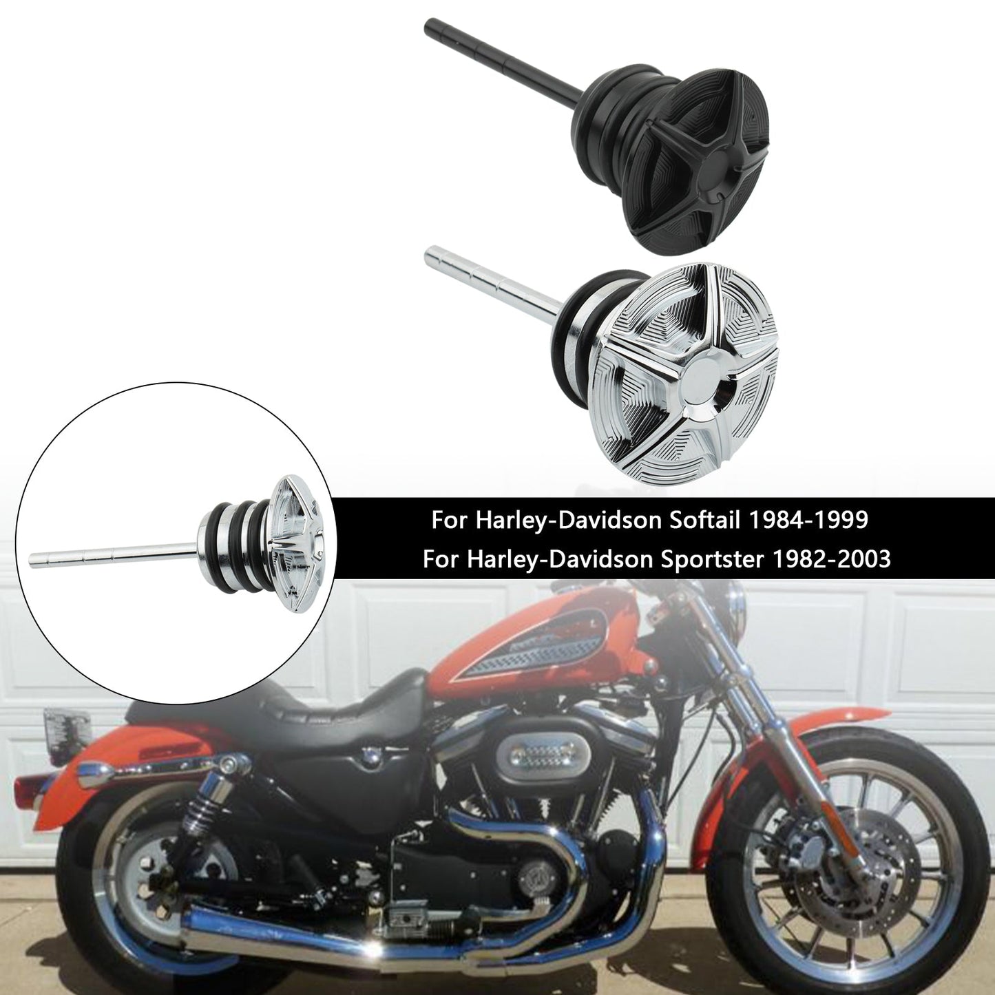 Tappo del serbatoio dell'astina di livello dell'olio per Softail 84-99 Sportster 82-03