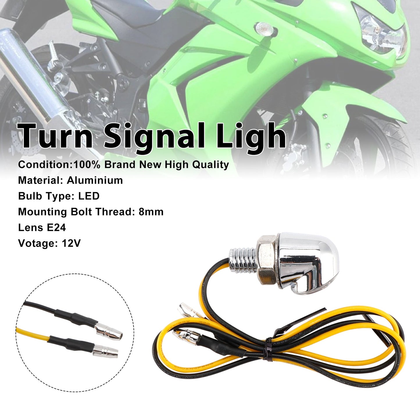 Indicatore di direzione a LED da 12 V, 8 mm, universale per moto Honda