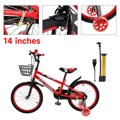 Bicicletta per bambini da 14 pollici Bicicletta per bambini e bambine con ruote ausiliarie