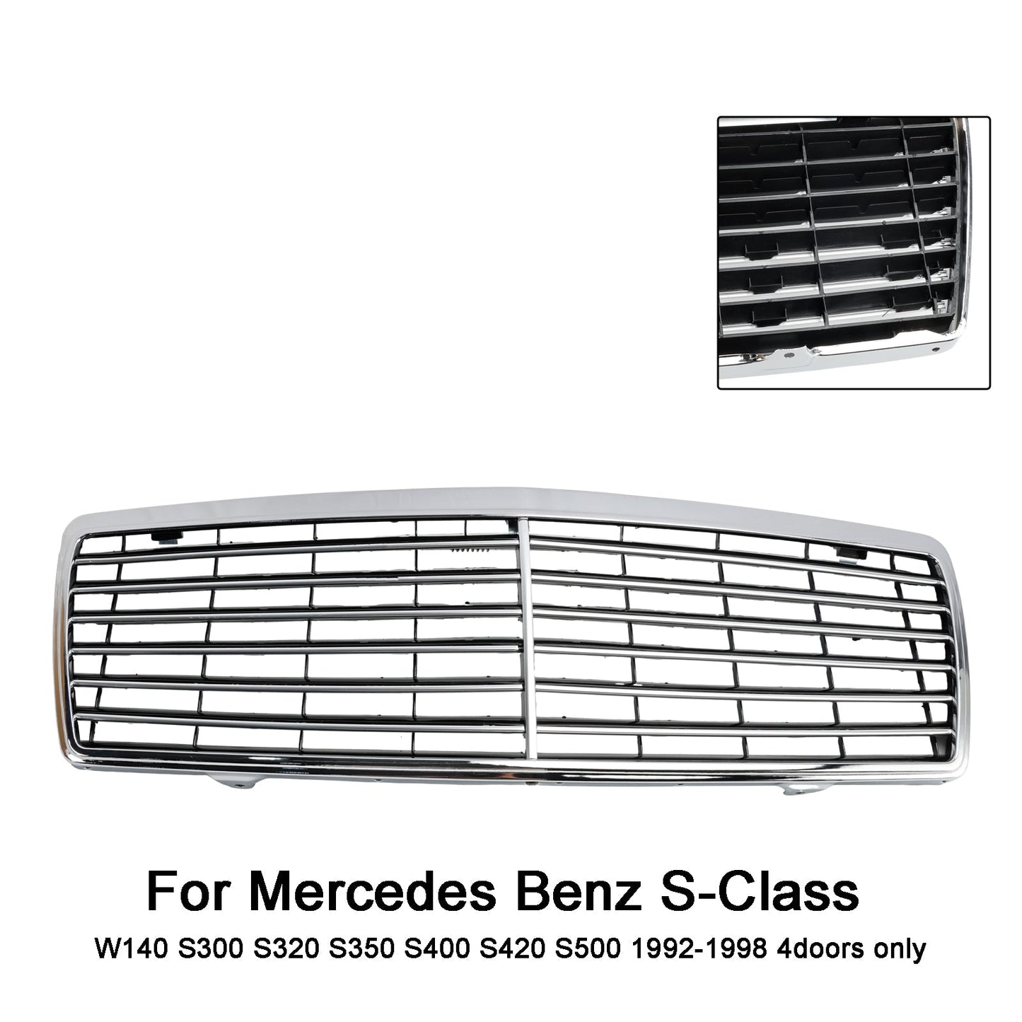 Griglia paraurti anteriore cromata Mercedes Benz Classe S W140 1992-1998