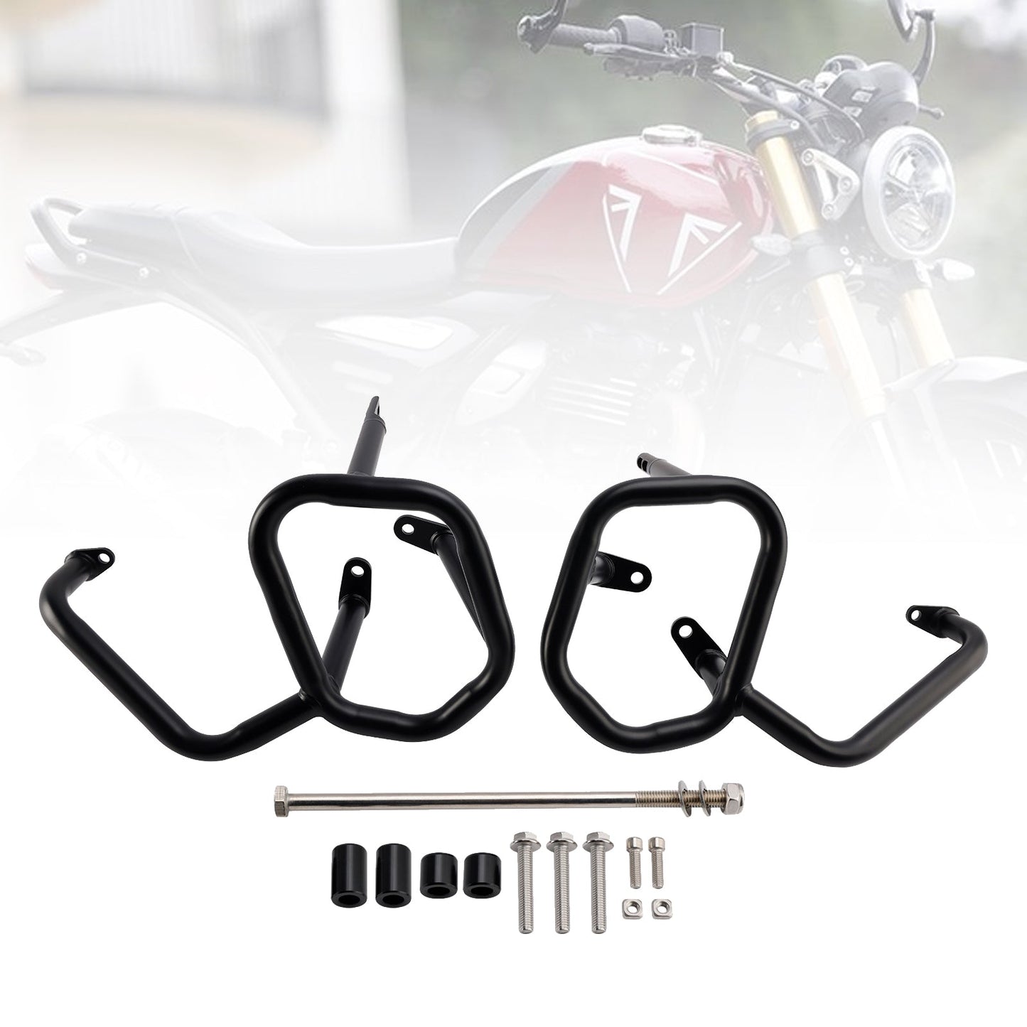 Paraurti antiurto per telaio di protezione motore Triumph TRACKER/THRUXTON 400 2025-2026 = Nero