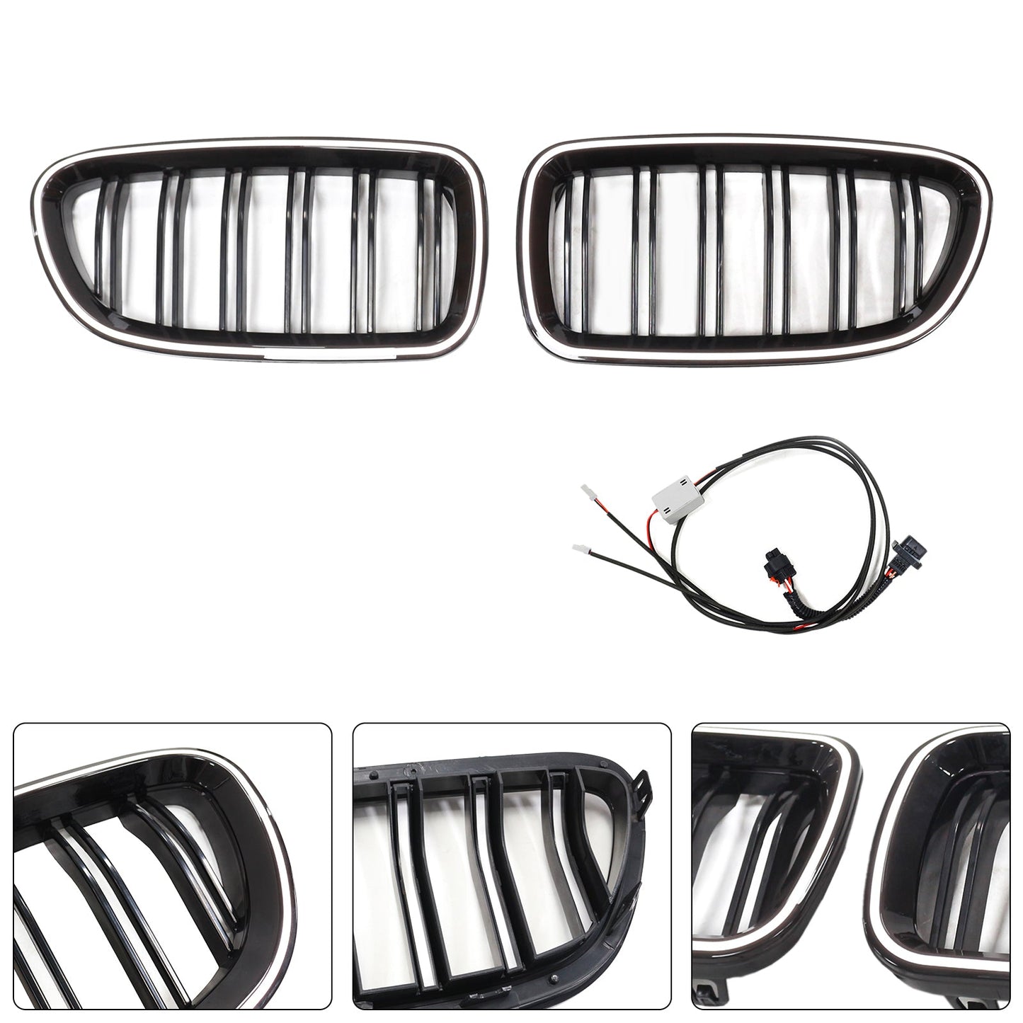 11.2009-02.2017 BMW Serie 5 F11 Touring Rene Paraurti Griglia Griglia Nero Lucido 51137203649 51137203203