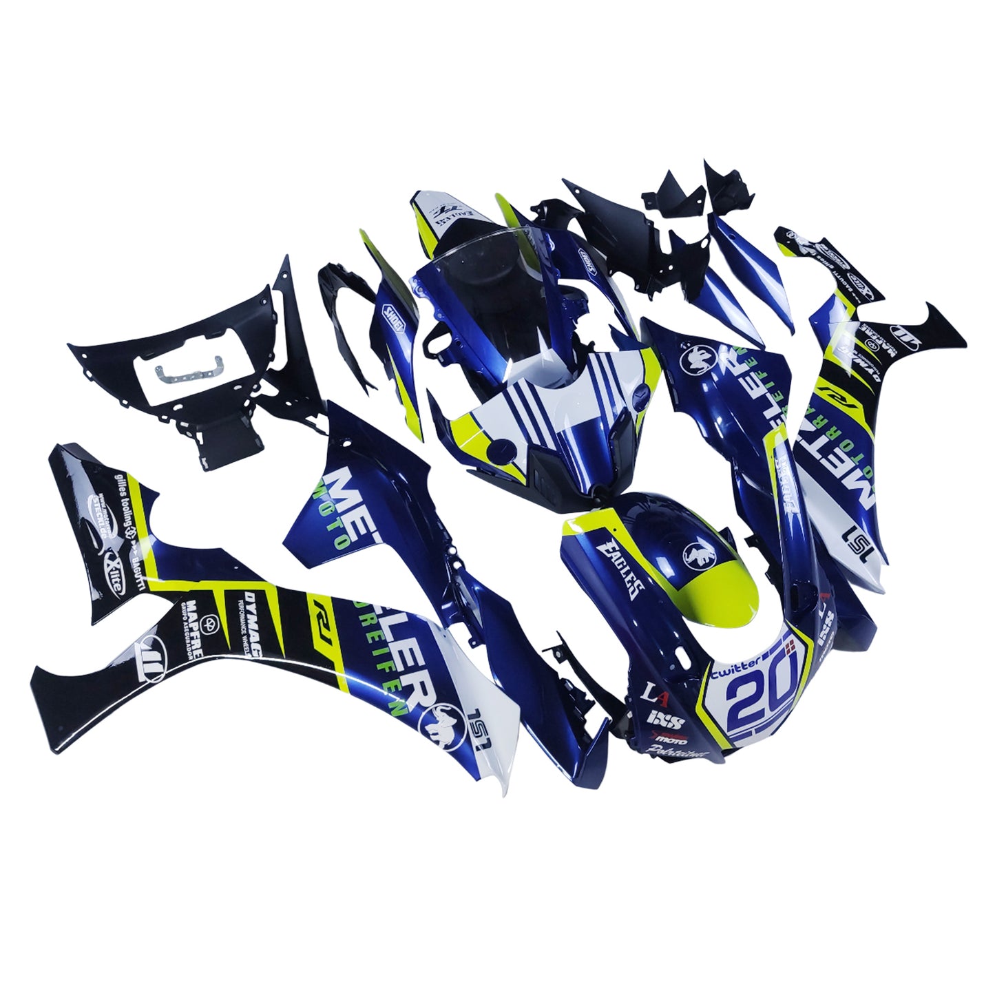 Kit carenatura carrozzeria plastica ABS adatta per Yamaha YZF 1000 R1 2015-2019