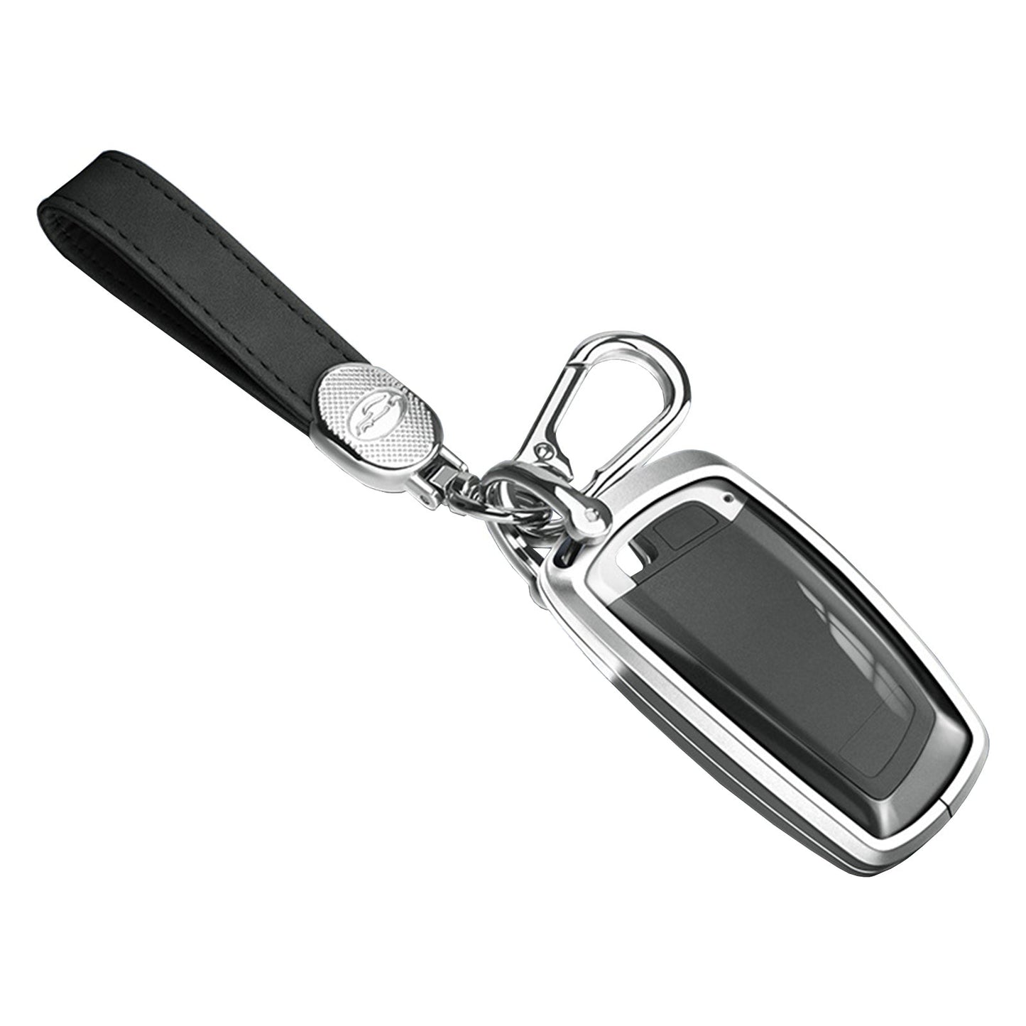 Custodia per chiave auto in TPU argentato in lega di alluminio con fibbia per Ford