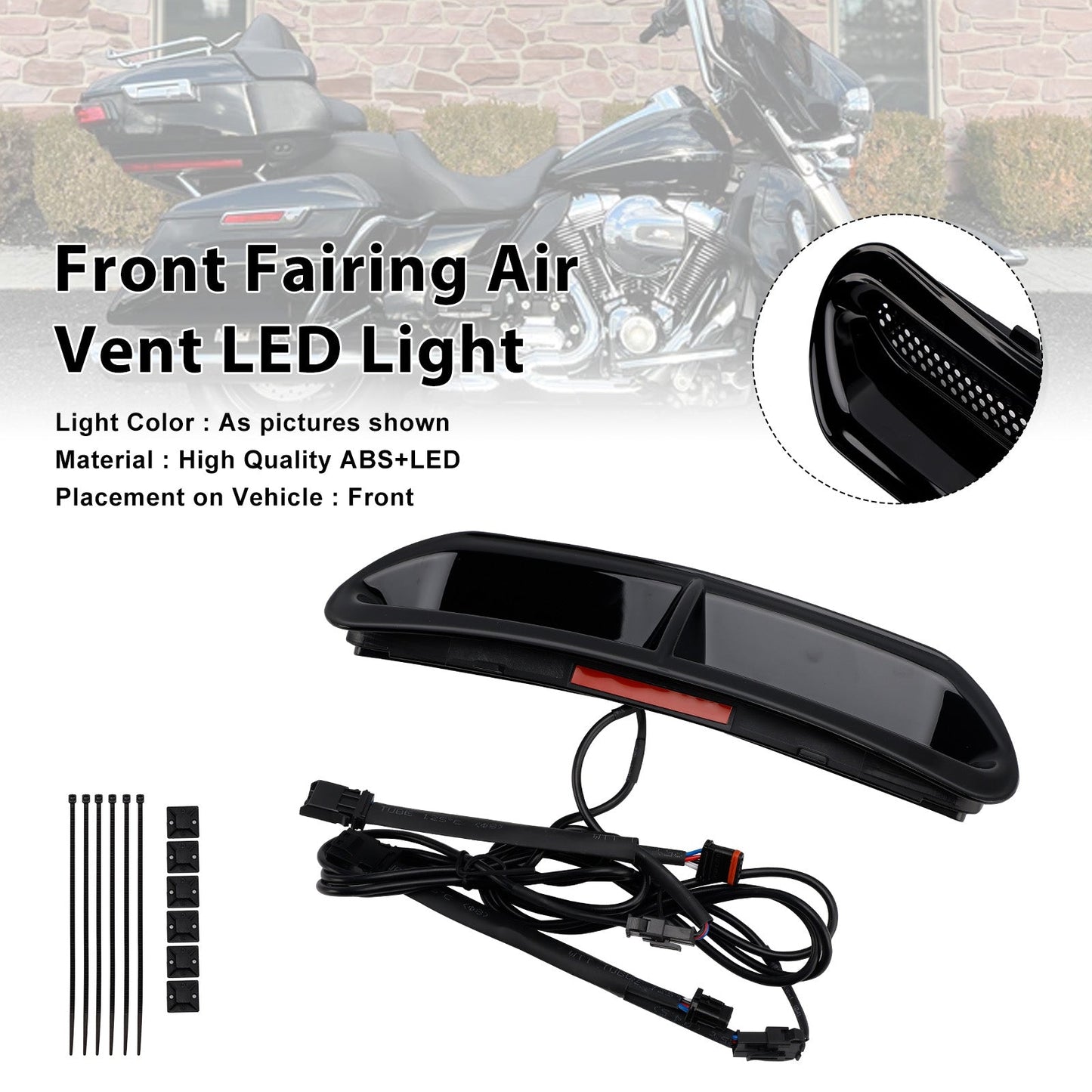 Luce LED per presa d'aria anteriore per Touring Street Glide 2014-2024