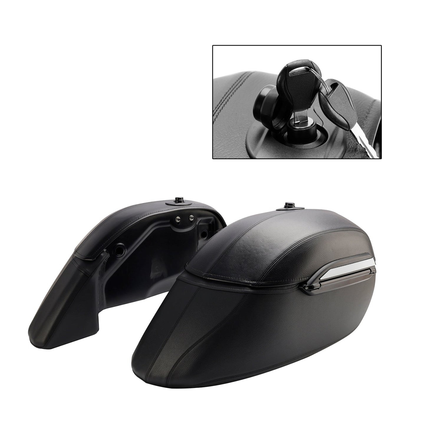 Borsa laterale in poliuretano per Kawasaki Vulcan S 650 Vn/En650 2015-2023, nera