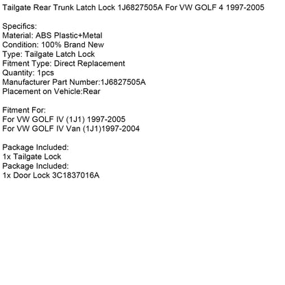 Serratura del portellone posteriore del bagagliaio 1J6827505A per VW GOLF 4 1997-2005