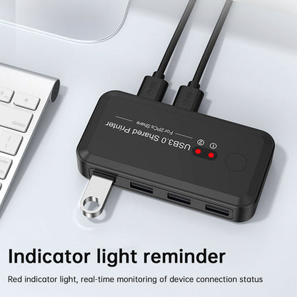 Dispositivo di condivisione stampante con switch USB 3.0 a 2 ingressi e 4 uscite, condivisione di due computer