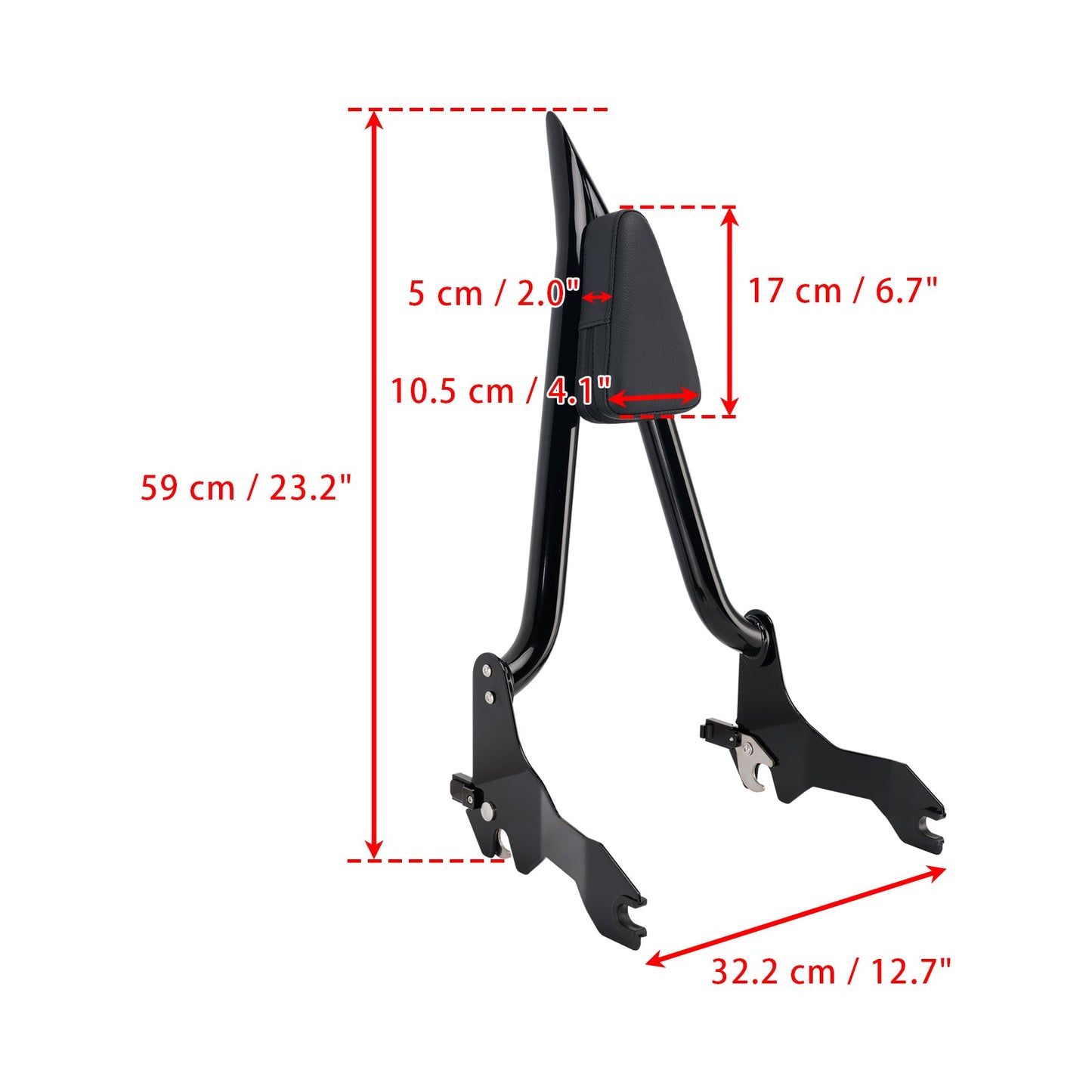 Schienale Sissy Bar passeggero per Low Rider FXLR FXLRS FXLRST FXRST Sport Glide FLSB 2018+