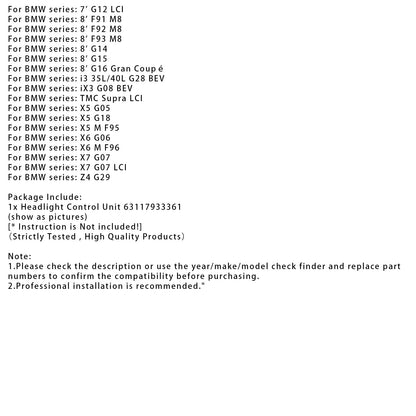 Unità di controllo fari 63117933361 per fari adattivi BMW X6 G06 F96 X7 G07