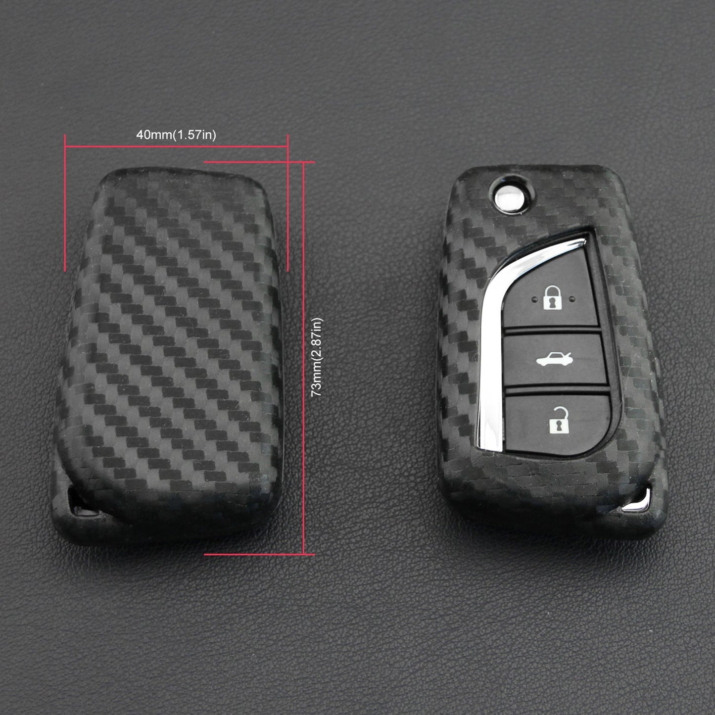 Custodia in similpelle e silicone per chiave auto con fibbia per Toyota