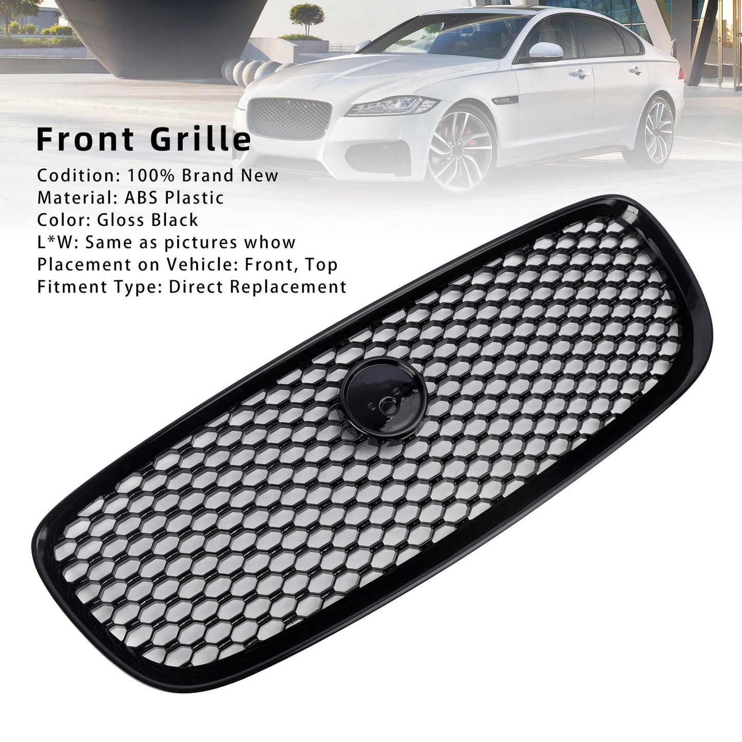 Griglia paraurti anteriore Jaguar XF XF-R Style 2016-2019, nero lucido