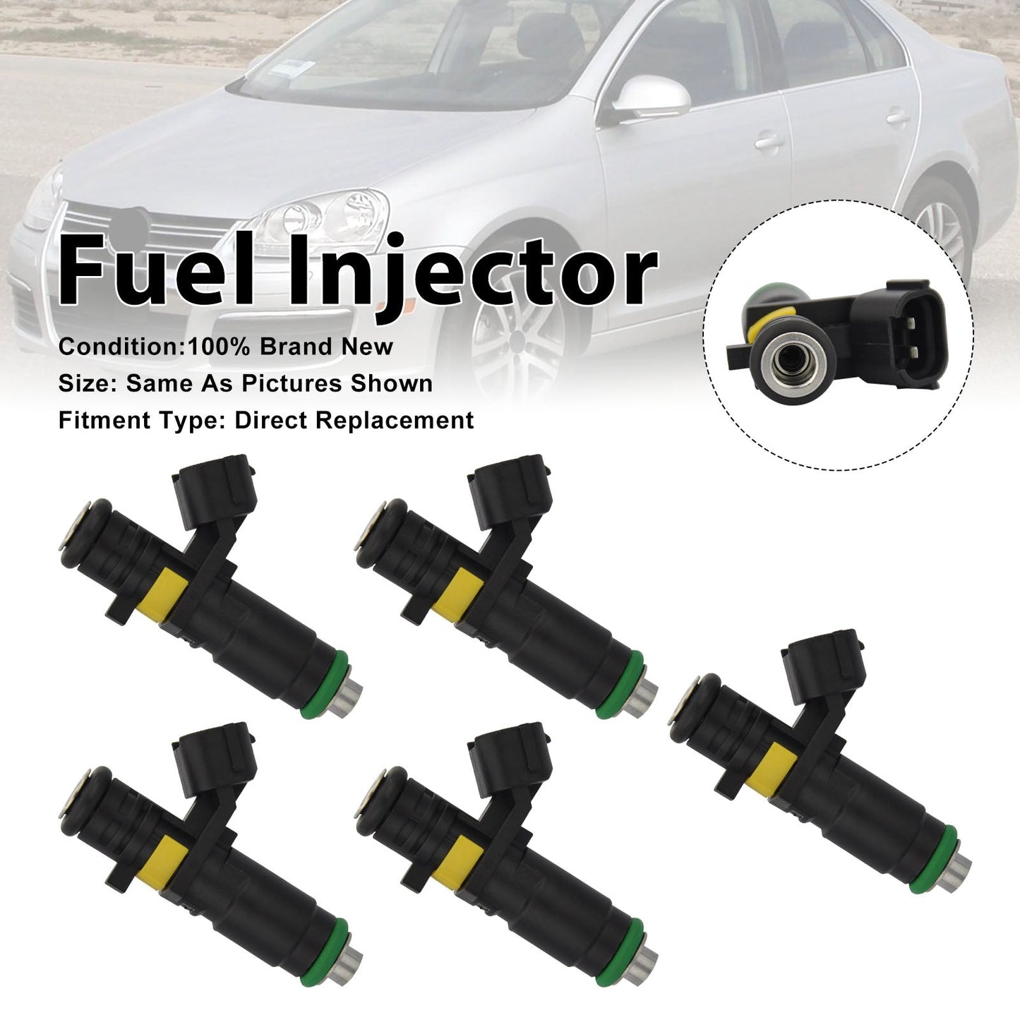 5 iniettori di carburante per Volkswagen Bora 2.5 2006 Jetta 2005-2006 07K906031B