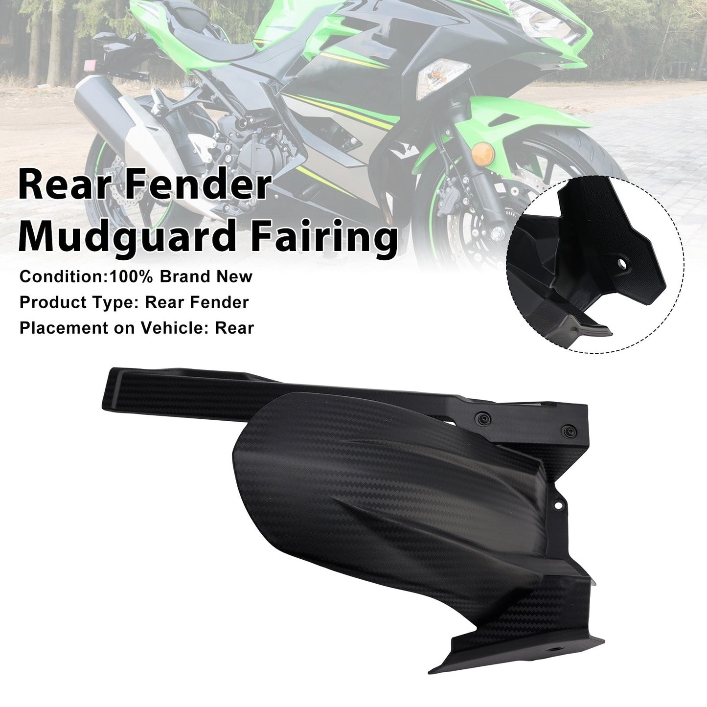 Parafango posteriore per Kawasaki Ninja 400 / Z400 2018-2024