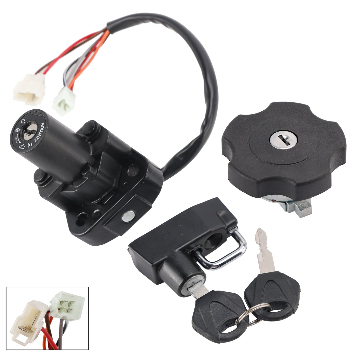 SET DI INTERRUTTORE DI ACCENSIONE, TAPPO SERBATOIO CARBURANTE E BLOCCAGGIO CASCO PER YAMAHA XT600E XT500E 1996-2002