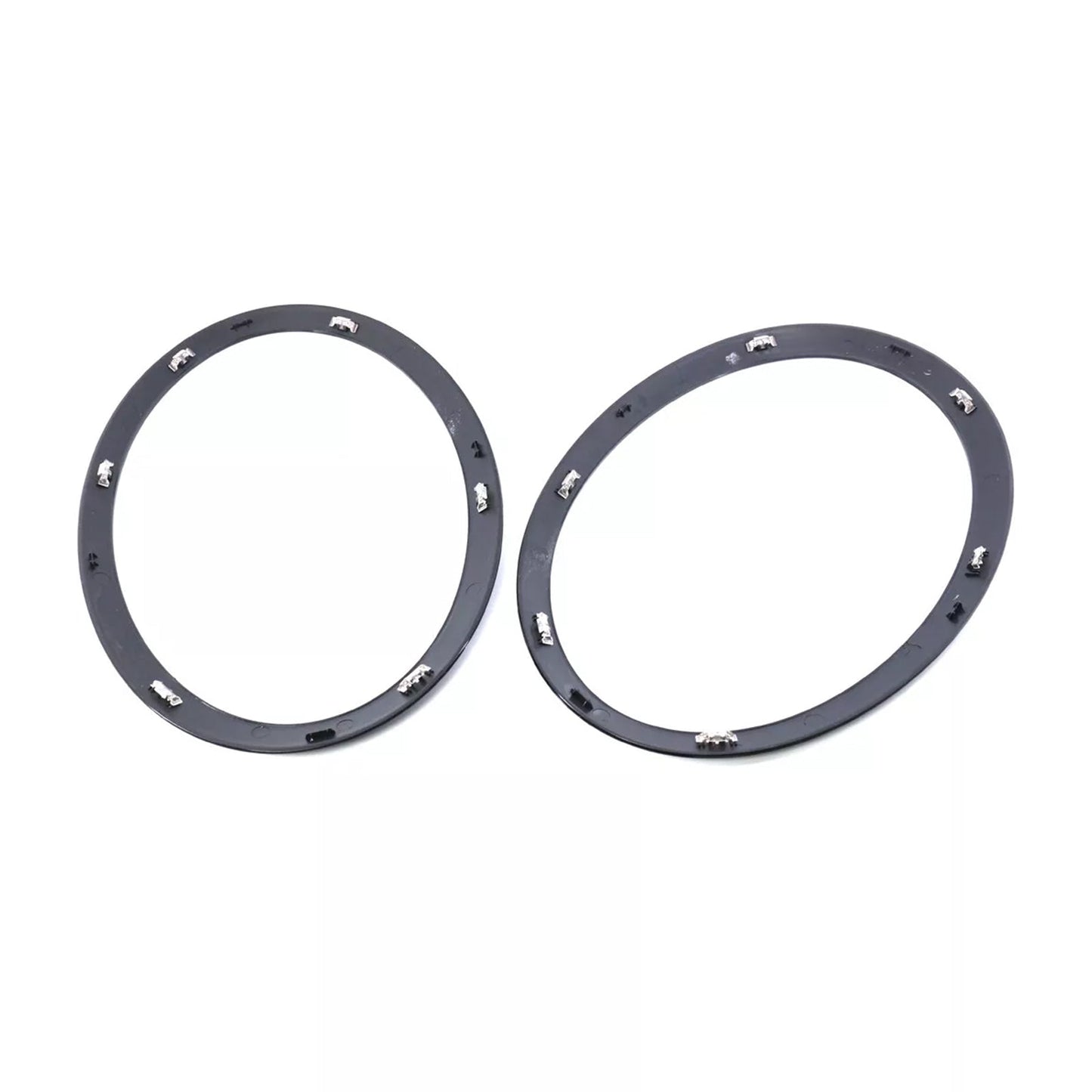 2 pezzi di anelli di finitura per fari anteriori neri lucidi per Mini Cooper F55 F56 F57 2014-2021