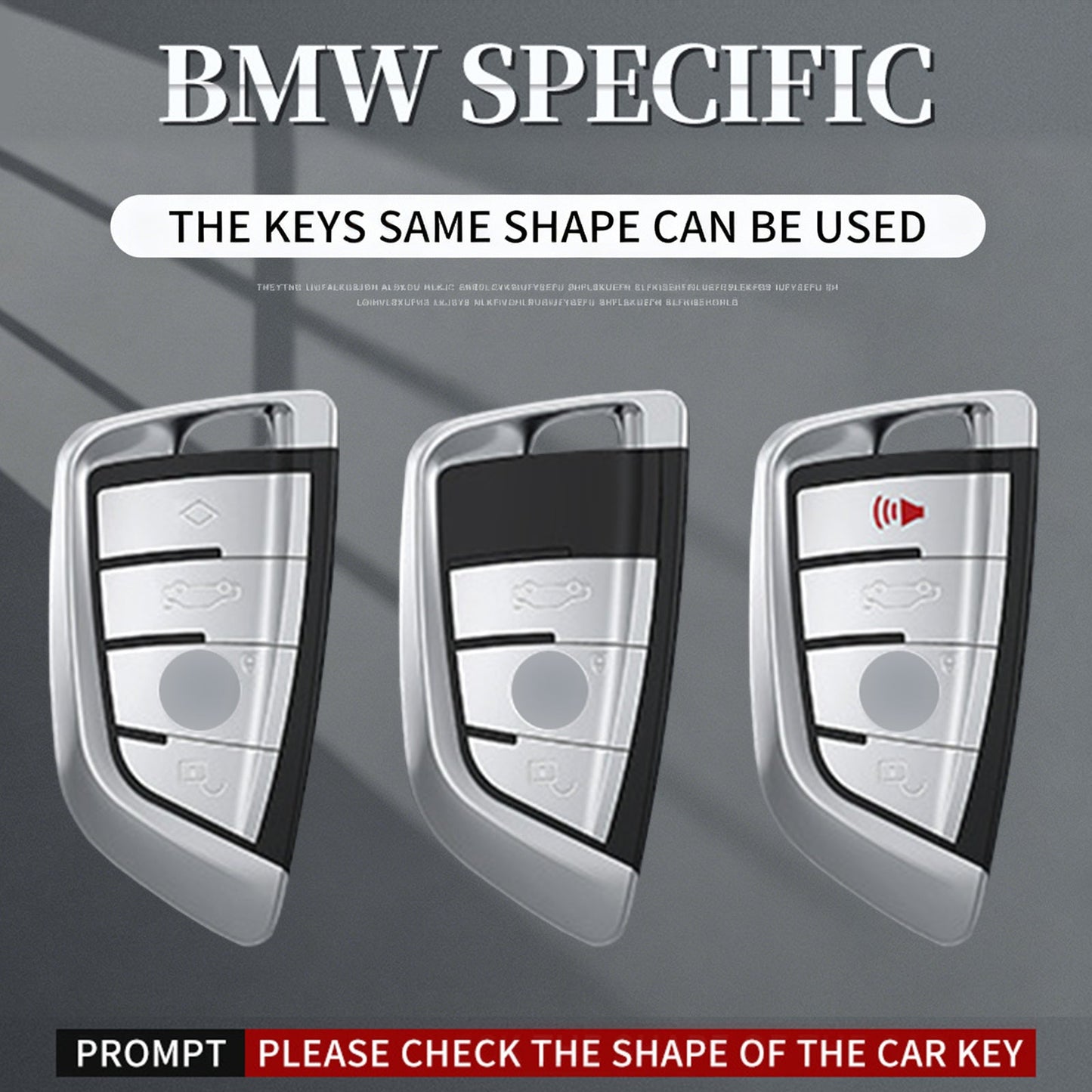 Custodia per chiave auto in TPU argentato in lega di alluminio con fibbia per BMW X3 X1 X5