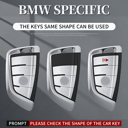 Custodia per chiave auto in TPU argentato in lega di alluminio con fibbia per BMW X3 X1 X5