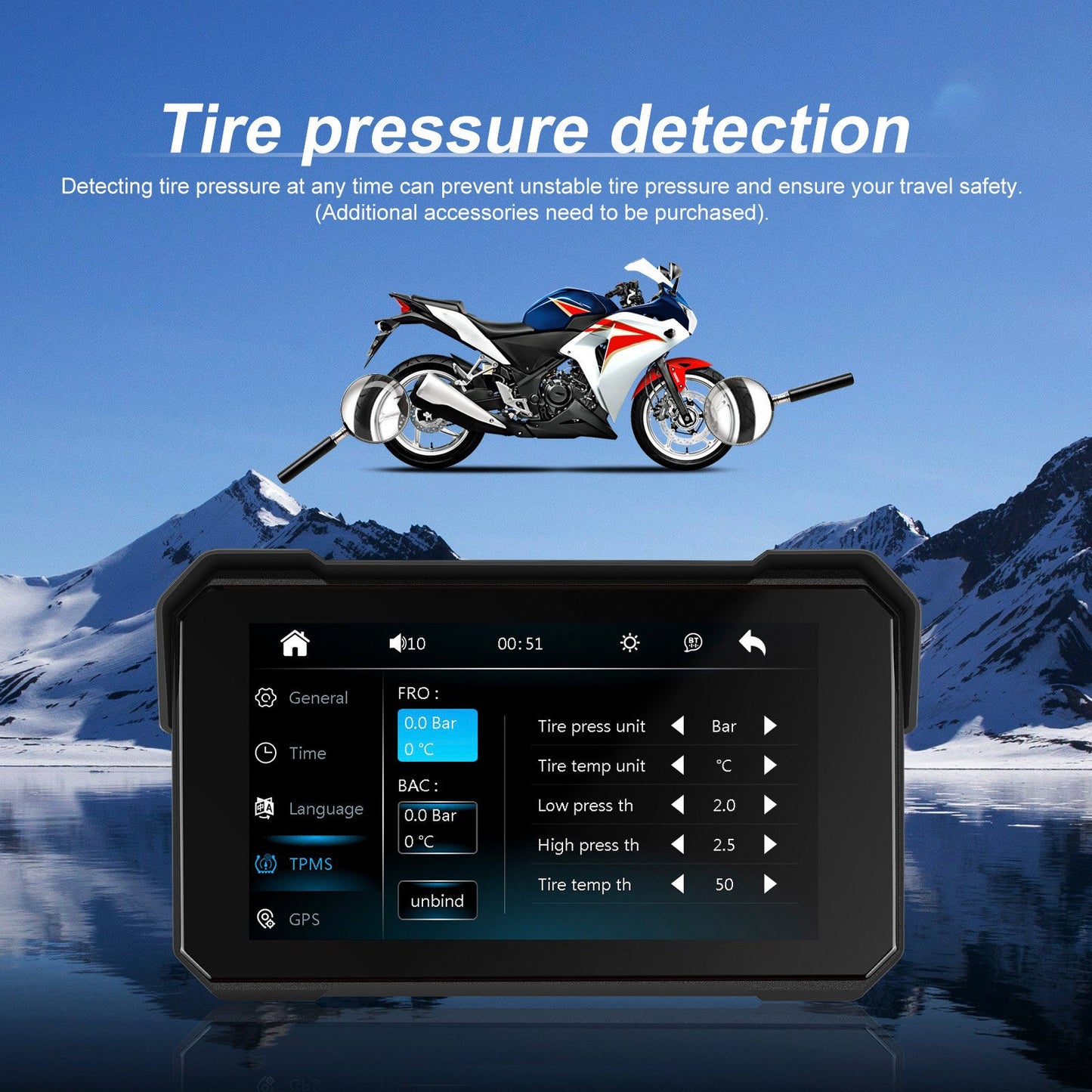 Navigazione Android Auto Wireless CarPlay da 5 pollici impermeabile per moto