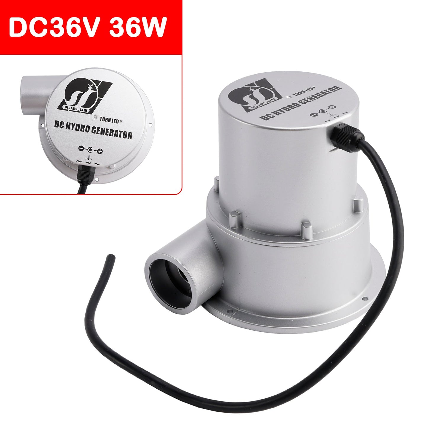 Generatore idroelettrico a turbina a flusso d'acqua da 24 V, generazione di energia CA da 36 V a 36 W/50 W