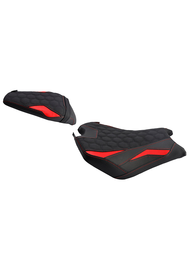 2025 - Kit cuscini passeggero anteriore e posteriore Raider per Kawasaki Z900 Zr900-F, colore rosso.