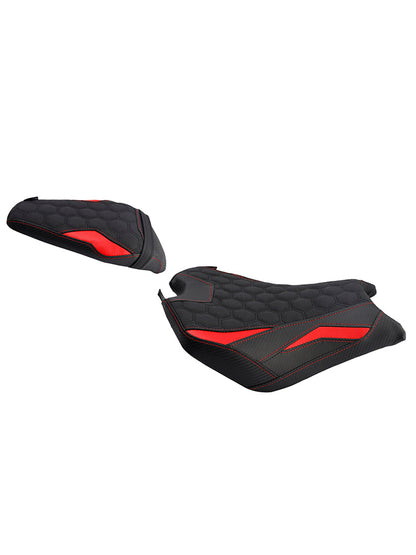 2025 - Kit cuscini passeggero anteriore e posteriore Raider per Kawasaki Z900 Zr900-F, colore rosso.