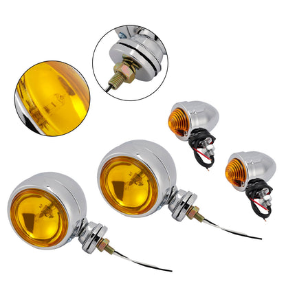 Faro fendinebbia cromato personalizzato per moto #D20 per Bobber Chopper da corsa