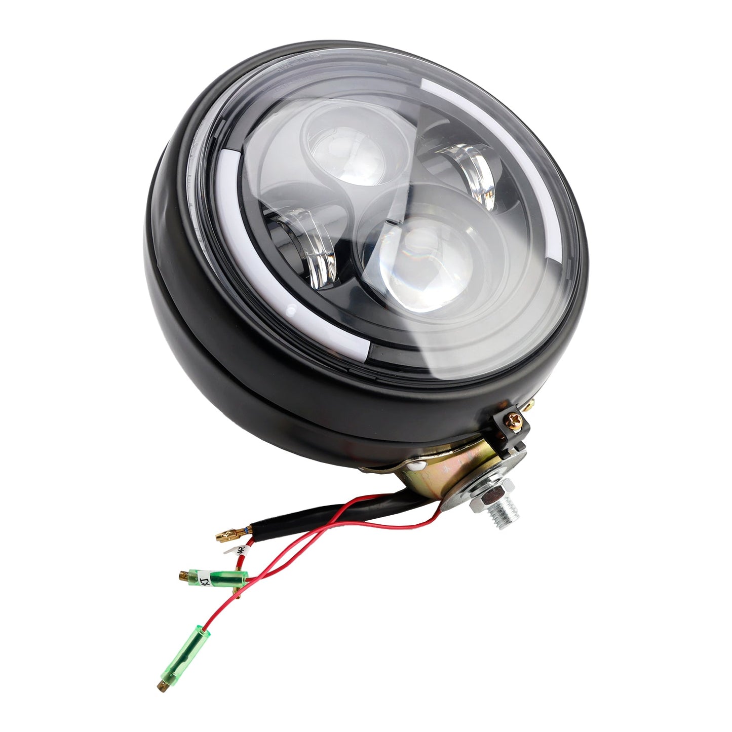 Lampada faro multifunzionale nera personalizzata n. 84 per Bobber Chopper Racer