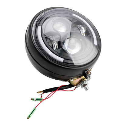 Lampada faro multifunzionale nera personalizzata n. 84 per Bobber Chopper Racer