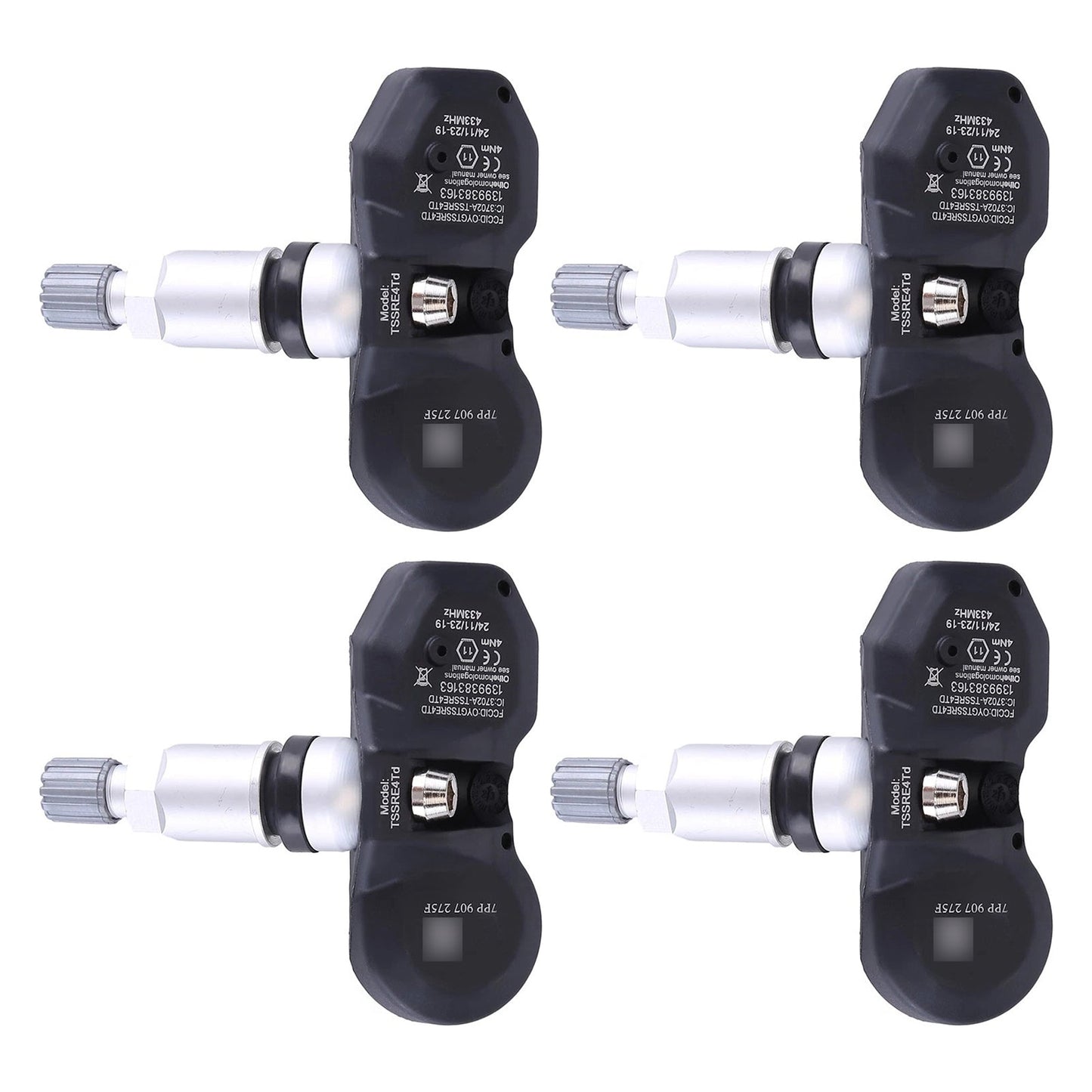Sensore di pressione pneumatici 4X TPMS per Audi A4 A6 A8 Q7 R8 Porsche Ferrari 7PP907275F