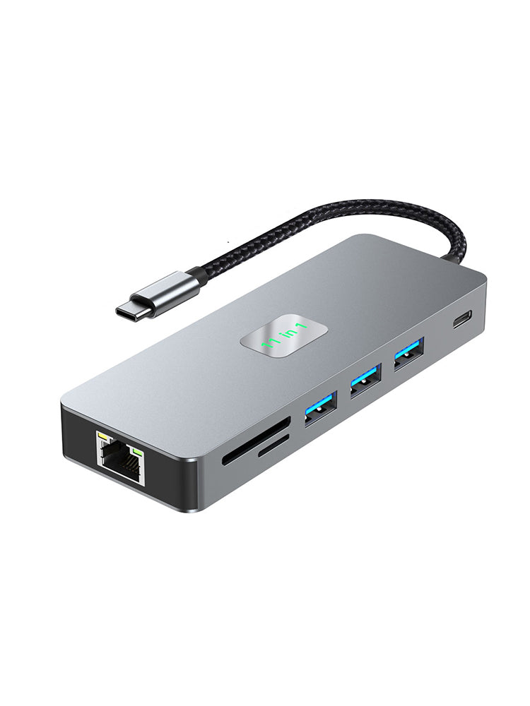 11 in 1 TYPE-C a RJ45 Gigabit USB3.0 HDMI VGA Audio USB-C dati SD/TF PD100W