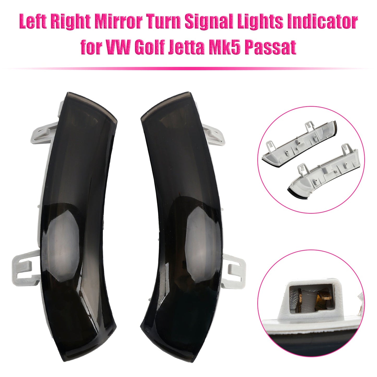 Indicatori di direzione e luci per specchietti retrovisori sinistro e destro per VW Golf Jetta Mk5 Passat