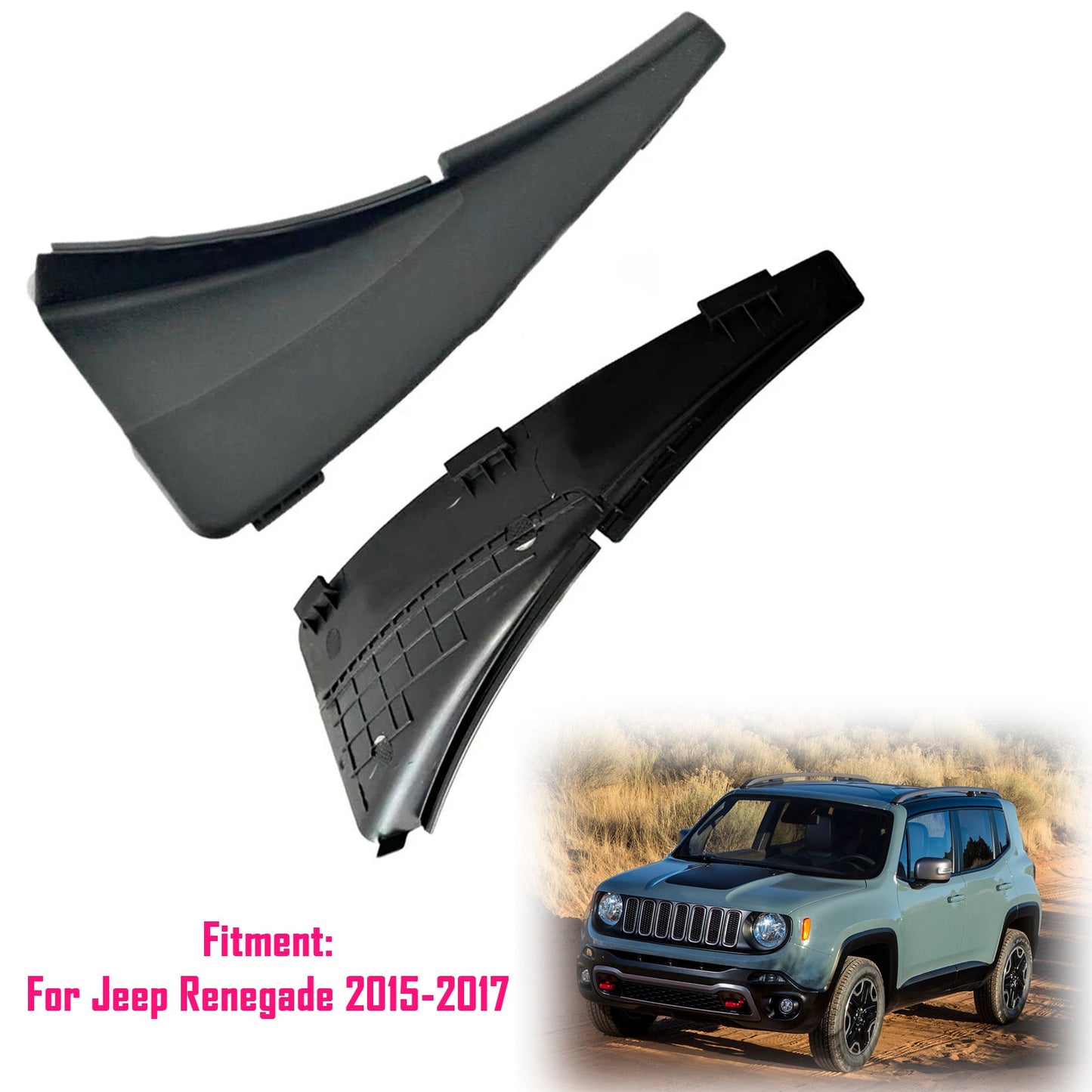 Coppia di coperture per tergicristallo angolari per Jeep Renegade 2015-2017