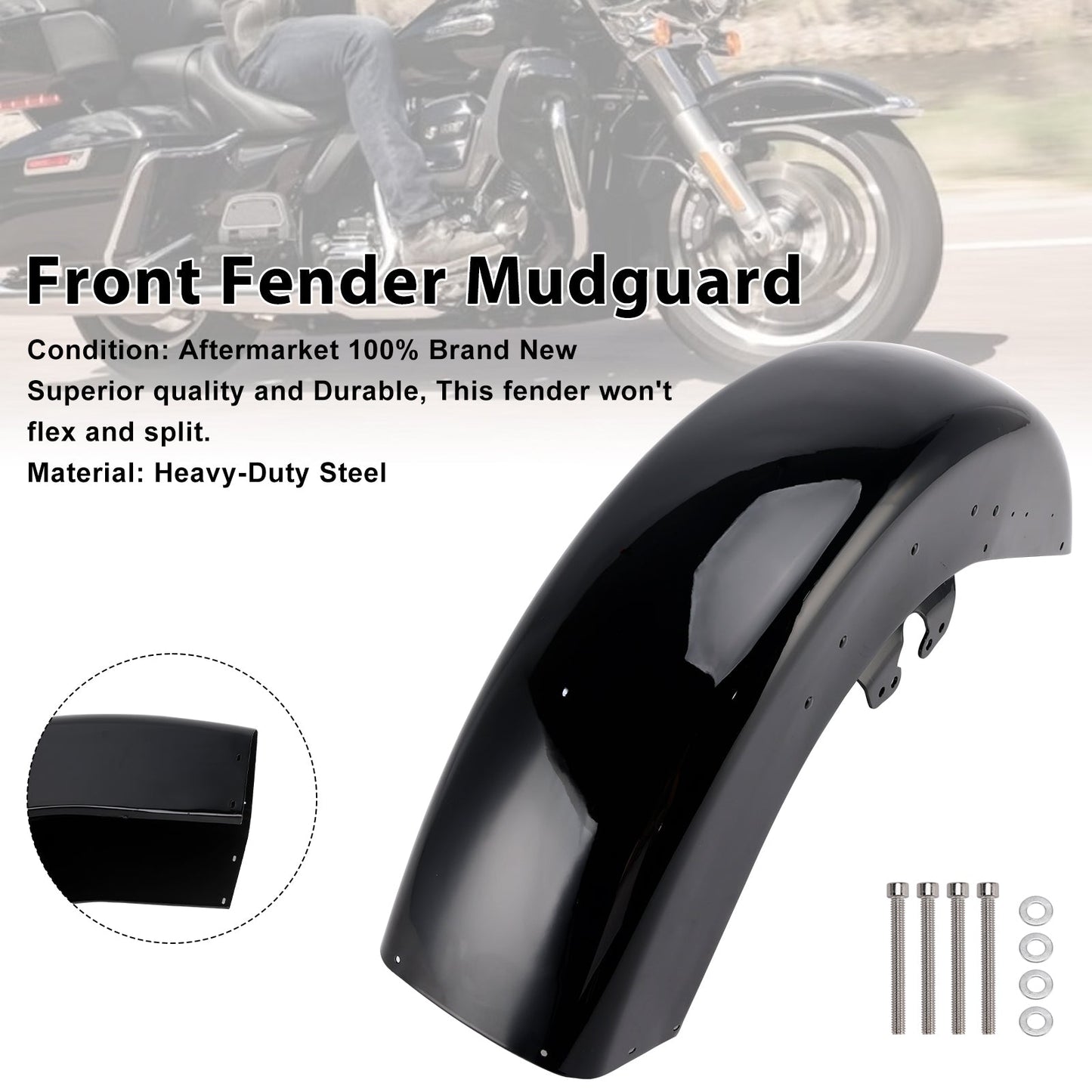 Parafango anteriore in acciaio per Harley-Davidson Tri Glide Ultra Classic 2014+ FLHTCUTG