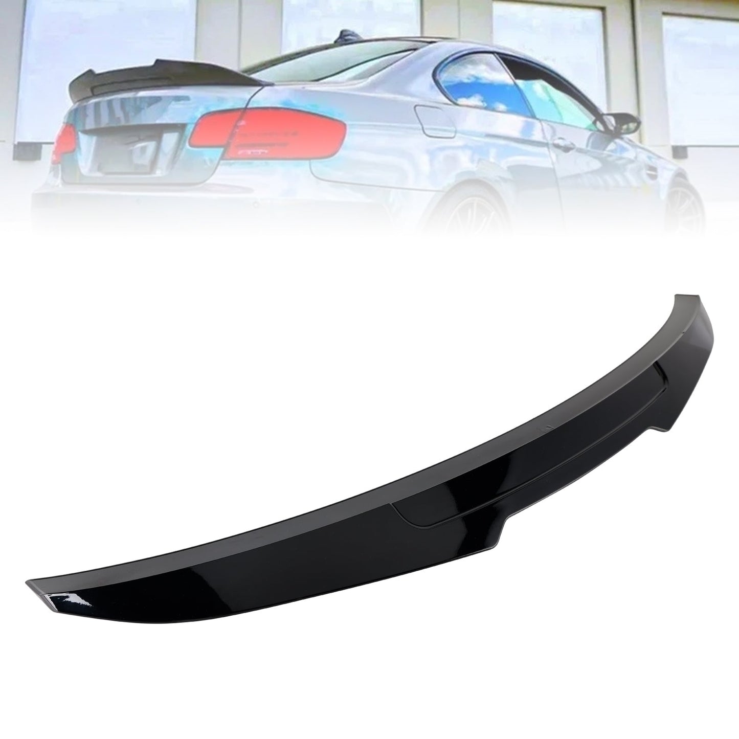 Spoiler posteriore nero lucido per BMW Serie 3 E92 06-13 Coupé PSM Style