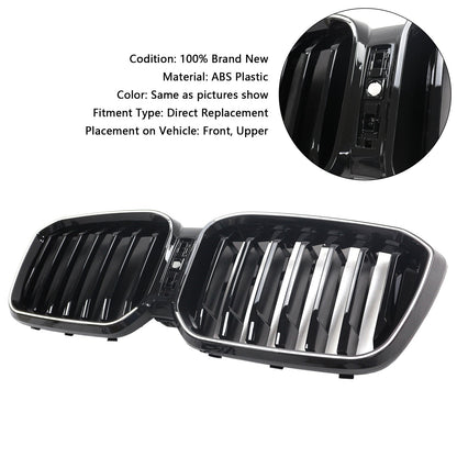 Griglia a rene paraurti anteriore nero lucido BMW X3 G01 X4 G02 2022-2025 con foro per telecamera