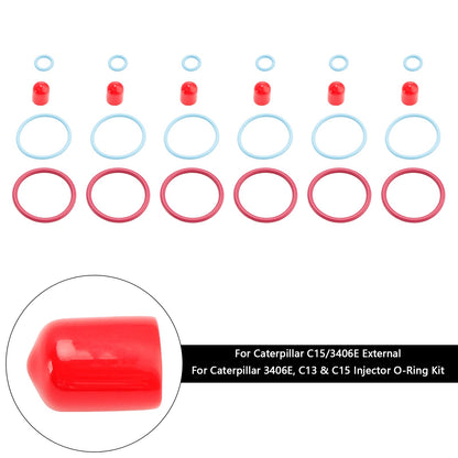 Kit guarnizioni O-ring per iniettori di carburante esterni CAT C15/3406E 6 pezzi, adatti per Caterpillar 2481394 248-394 189-5390 1895390