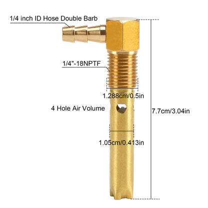 Tubo flessibile da 1/4"" ID, sfiato serbatoio carburante, filettatura 1/4""-18NPTF, per serbatoi piccoli e grandi