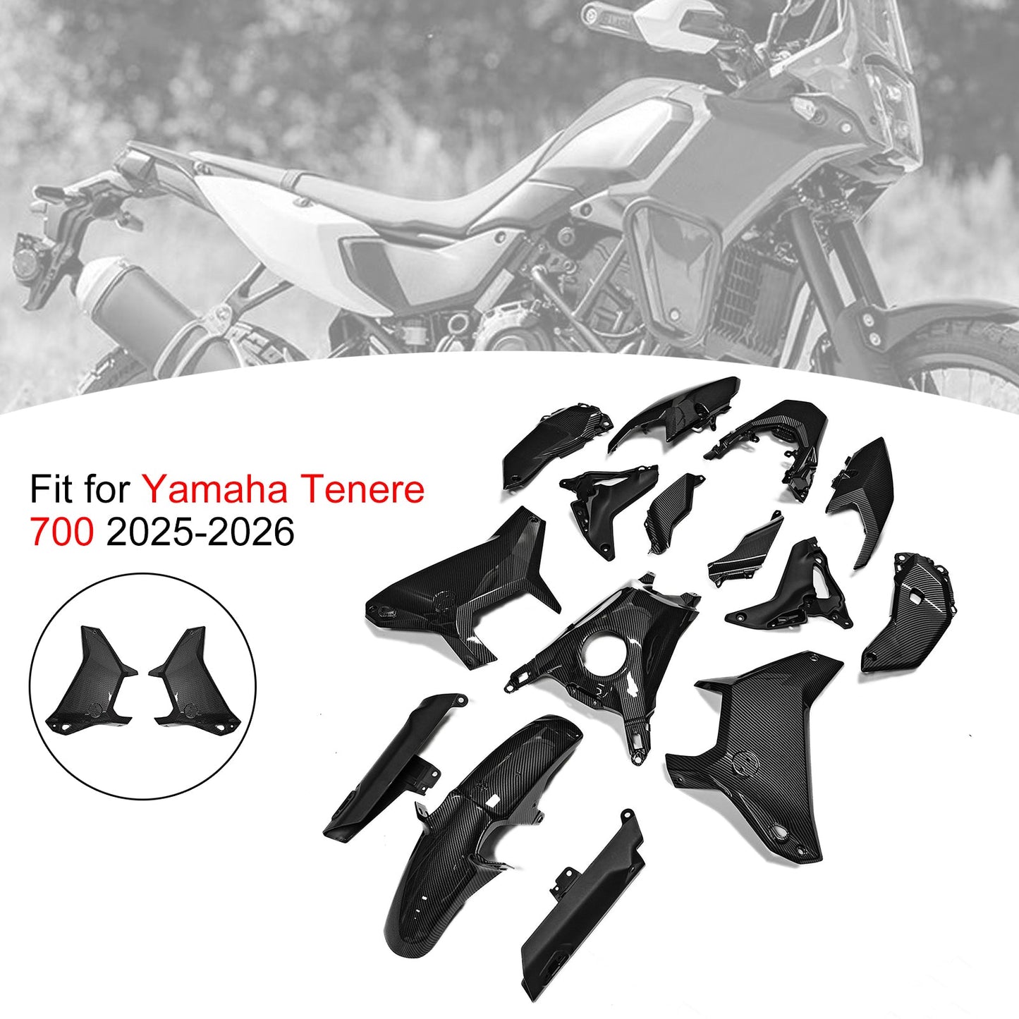 Kit di carene stampate a iniezione per Yamaha Tenere 700 T700S 2025-2026