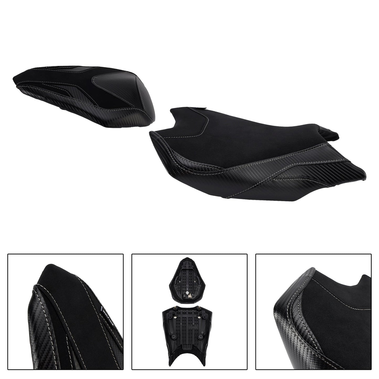 Kit cuscini passeggero anteriori e posteriori Raider per Honda CBR250RR 2017-2024 2023, colore nero