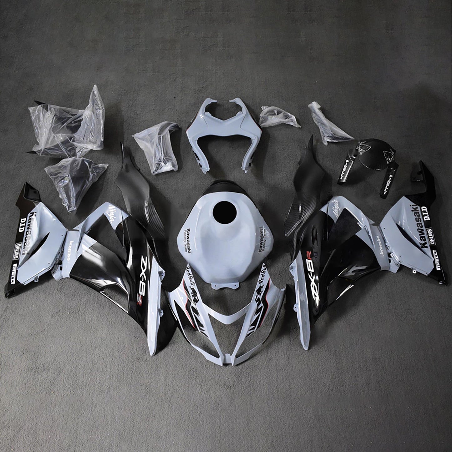 Kit carenatura iniezione in plastica ABS adatto per Kawasaki ZX6R 636 2013-2018
