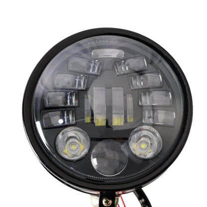 Faro anteriore da 5,75"" universale multifunzionale nero n. 82 per moto