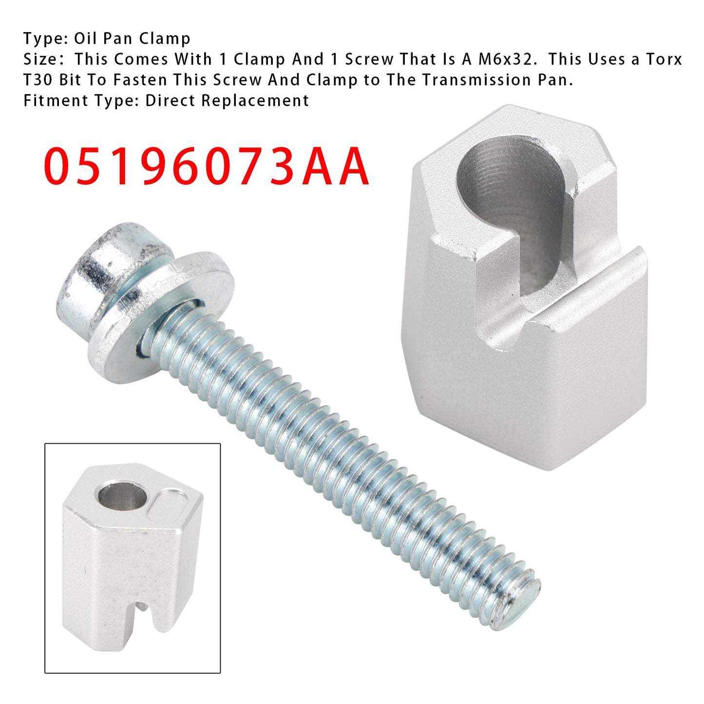 Morsetto coppa olio trasmissione con vite 05196073AA per Dodge Chrysler Jeep 02-2020