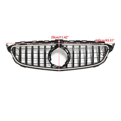 Per Mercedes W205 C250 C300 2015-2021 W/LED Griglia paraurti anteriore nera