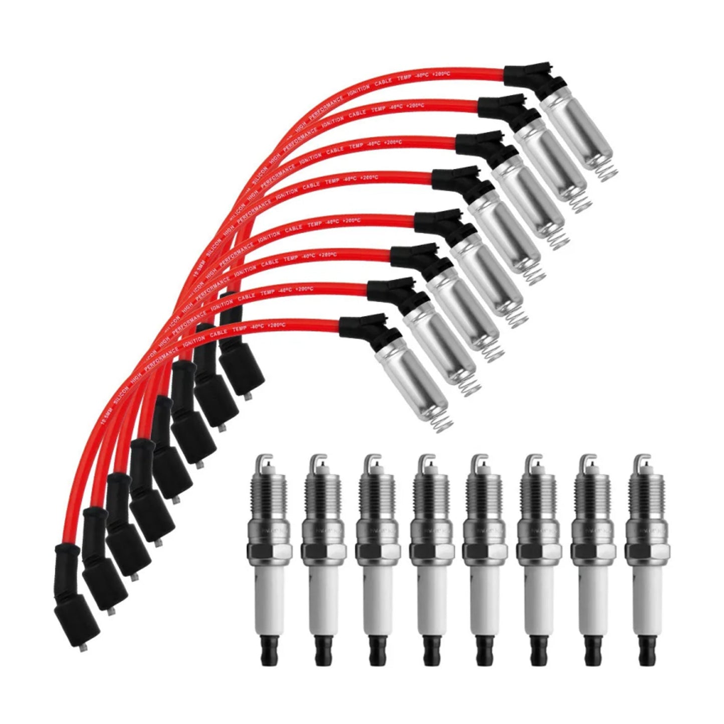 Candele GMC Savana 1500 5.3L V8 FLEX 2008 + set di cavi da 10,5 mm 19299585 8 pezzi
