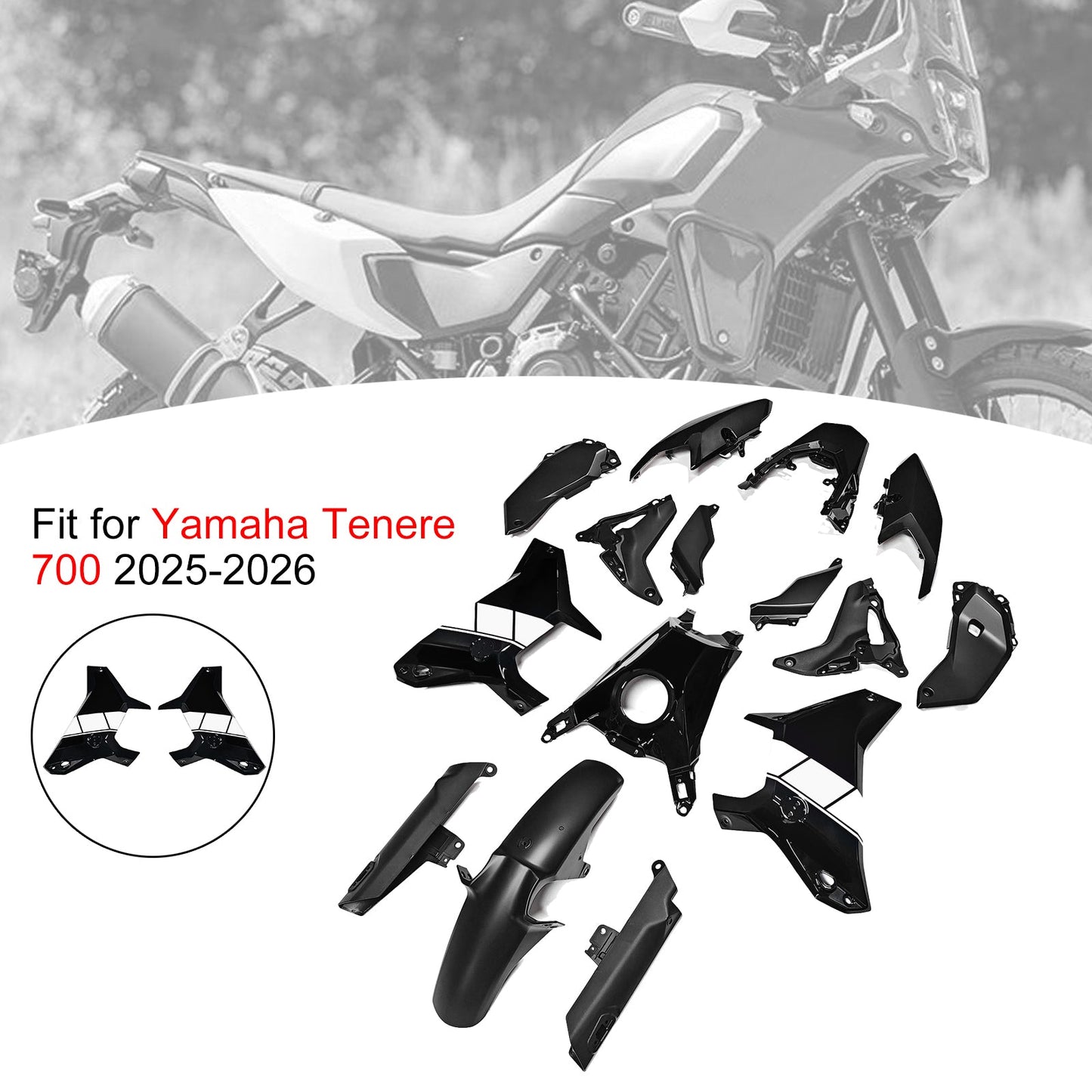Kit di carene stampate a iniezione per Yamaha Tenere 700 T700S 2025-2026