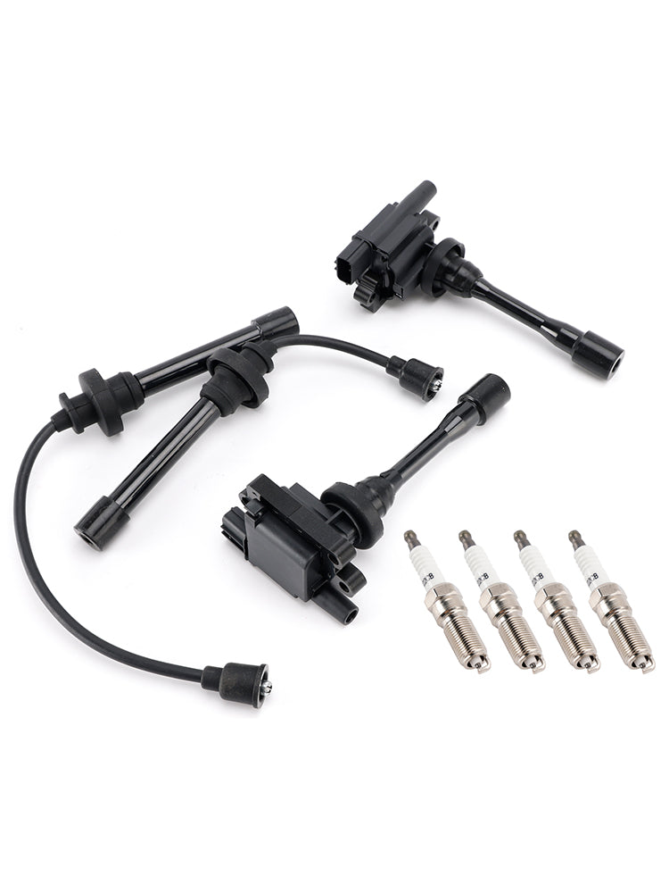 2002-2006 Per Mitsubishi Lancer 2.0L L4 2x Bobine di accensione + 2x Cavi + 4x Candele UF295 52-1651