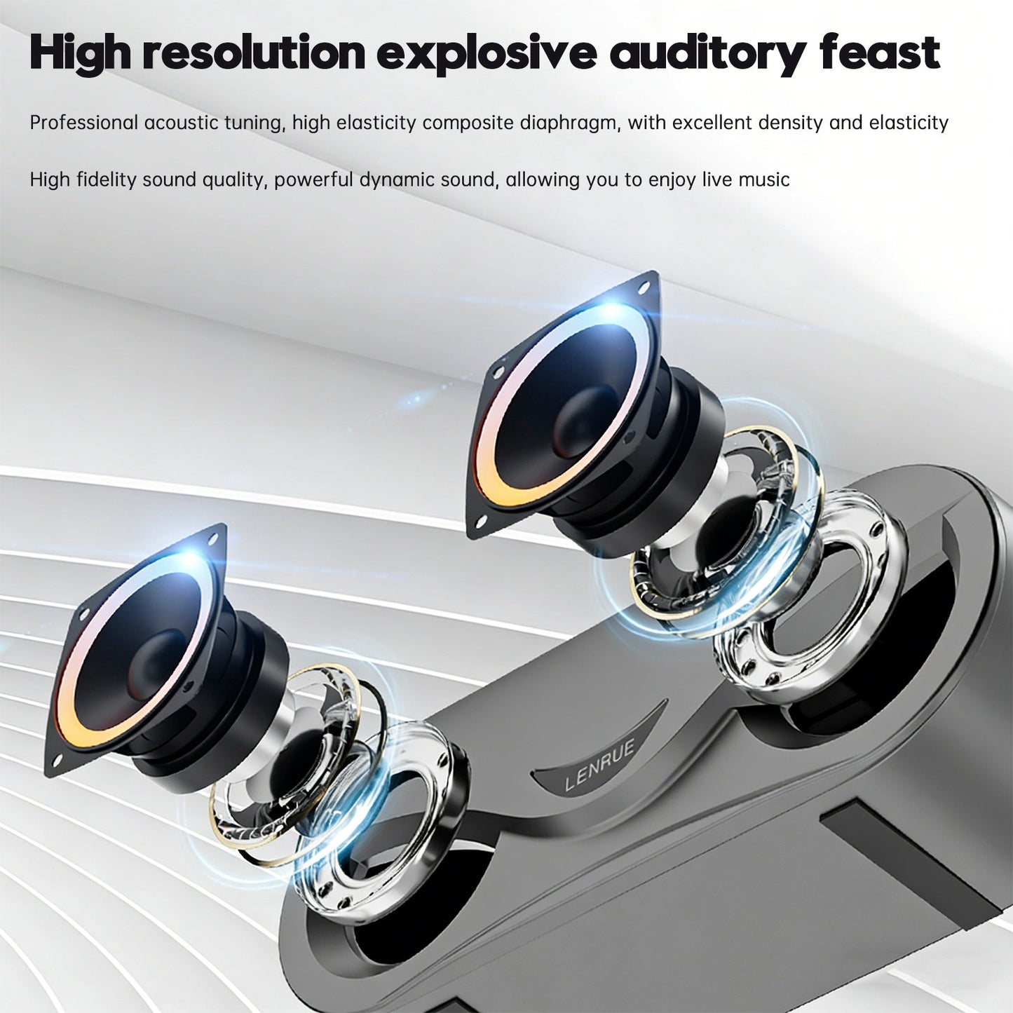 Altoparlante Bluetooth wireless intelligente M6, altoparlante portatile per gaming con luce pulsante accattivante.